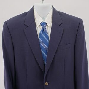 Jos A Bank Wool Blue 2 Bronze‎ Button Blazer 40L